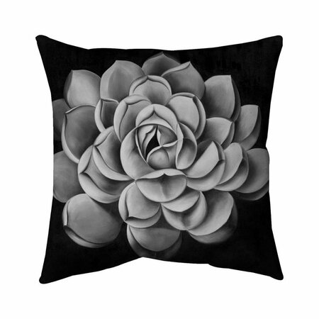 BEGIN HOME DECOR 26 x 26 in. Black & White Succulent-Double Sided Print Indoor Pillow 5541-2626-FL93